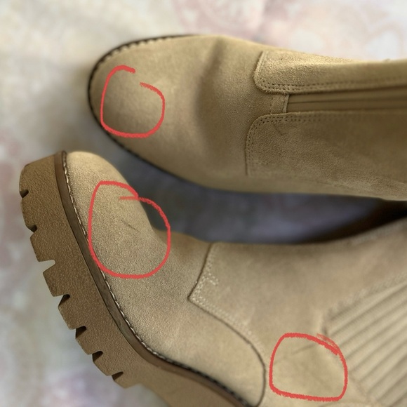 Blondo Demaria Sand Size 7.5 Boots Waterproof Suede Bootie Ankle Knit Collar - Picture 16 of 16